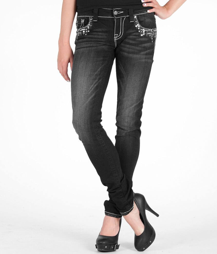 Miss Me Sequin Skinny Stretch Jean front view