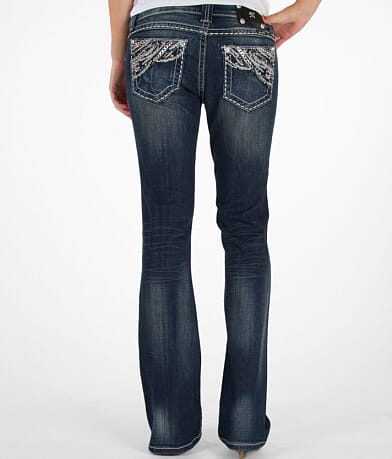Miss Me Easy Boot Mixed Hardware Stretch Jean back view