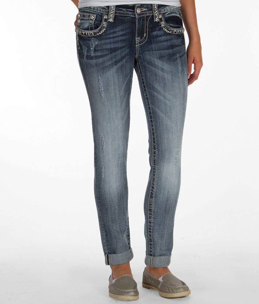 Miss Me Cuffed Ankle Skinny Stretch Jean front view