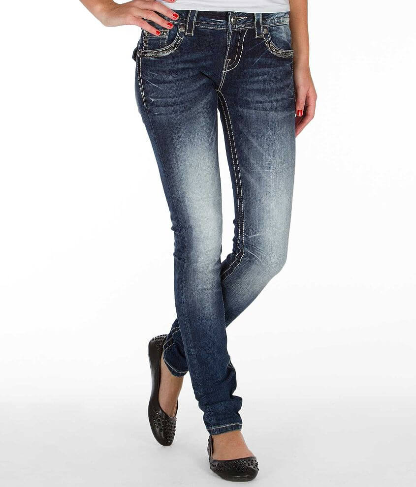 Miss Me Sequin Skinny Stretch Jean - Women's Jeans in DK 222 | Buckle