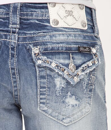 Miss Me Frayed Easy Stretch Short BACK_POCKET