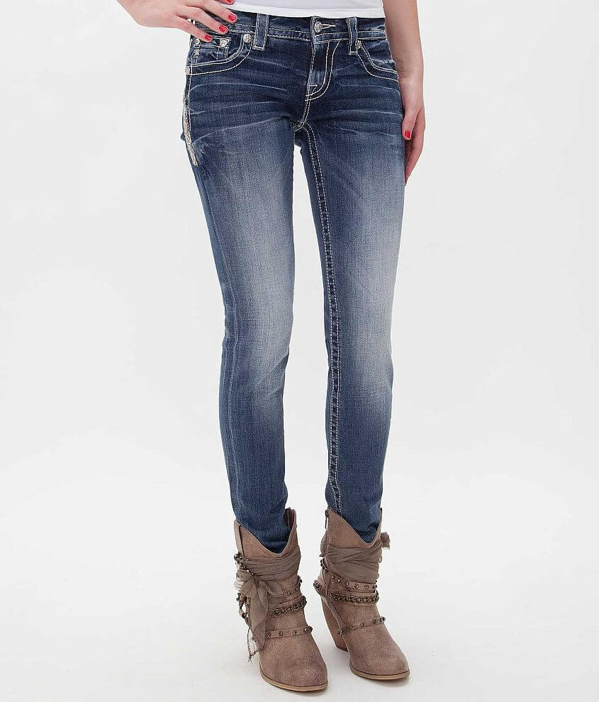 Miss Me Embroidered Skinny Stretch Jean front view