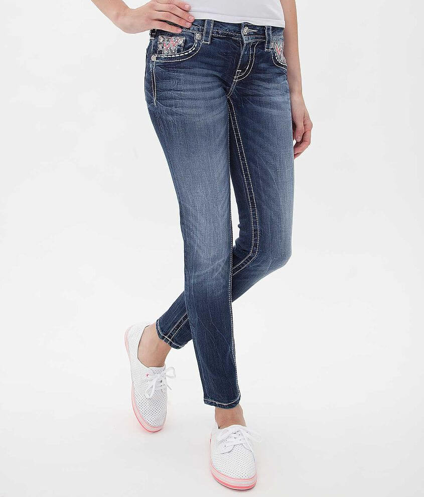 Embroidered Ankle Skinny Stretch Jean