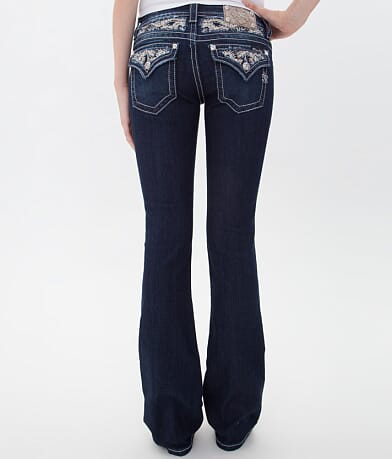 Miss Me Glitter Boot Stretch Jean back view