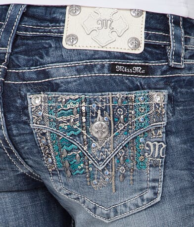 Miss Me Boot Stretch Jean back pocket view