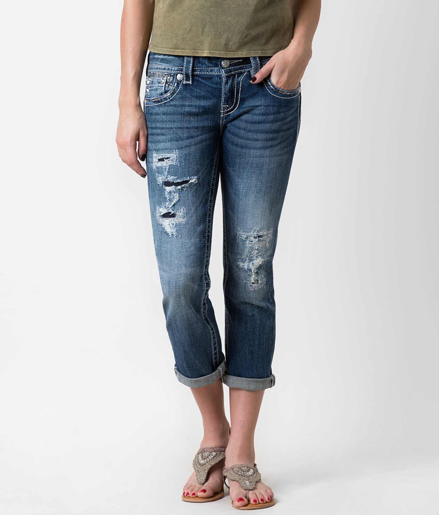 buckle cropped jeans