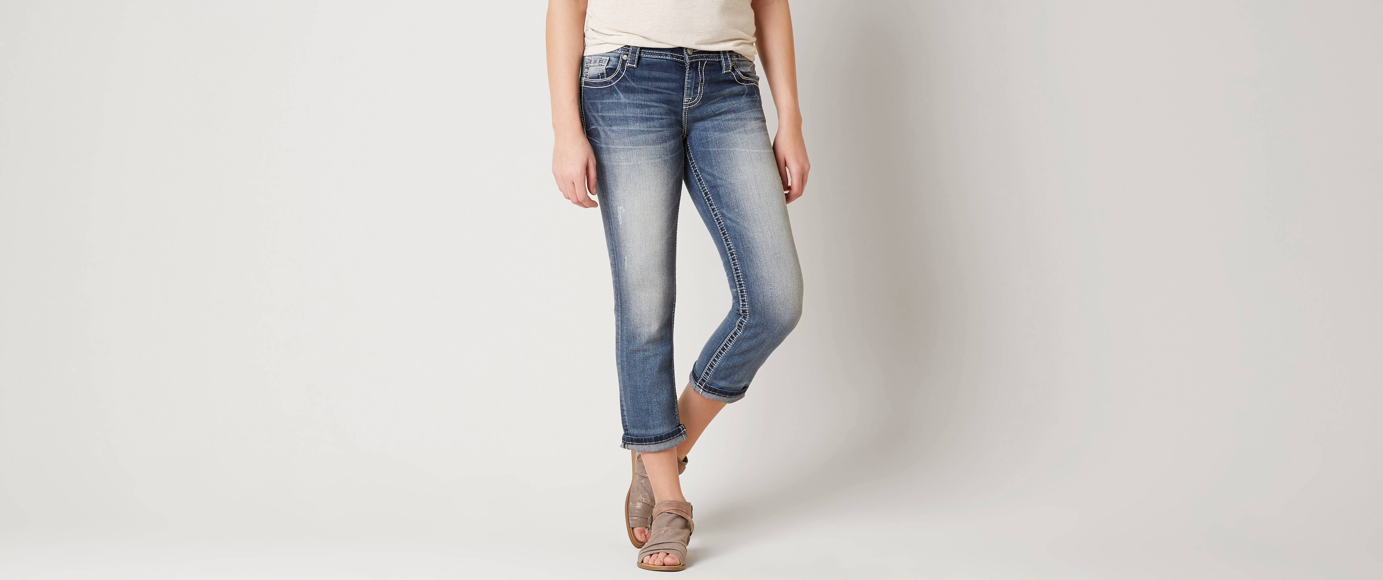 buckle cropped jeans