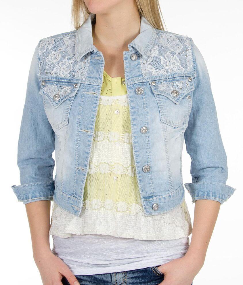 Miss Me Destructed Denim Cropped Jacket - Women's Coats/Jackets in