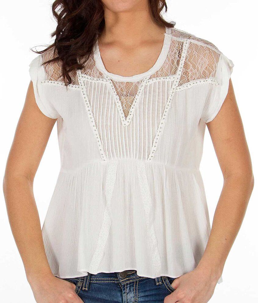 Miss Me Pieced Top - Women's Shirts/Blouses in Off White | Buckle