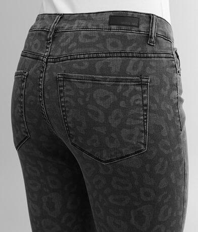 Miss Me Leopard Mid-Rise Ankle Skinny Stretch Jean back pocket view