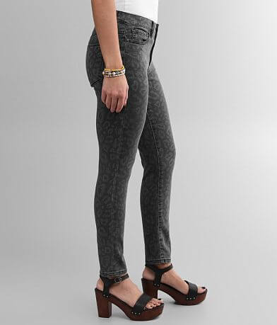 Miss Me Leopard Mid-Rise Ankle Skinny Stretch Jean full left side view