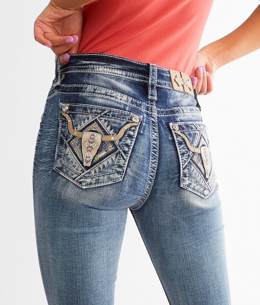 Miss Me MidRise Boot Stretch Jean Women's Jeans in M898 Buckle