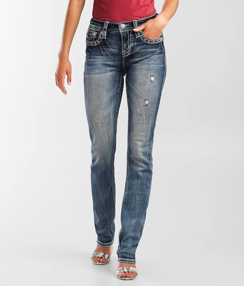 Miss Me Mid-Rise Straight Stretch Jean front view
