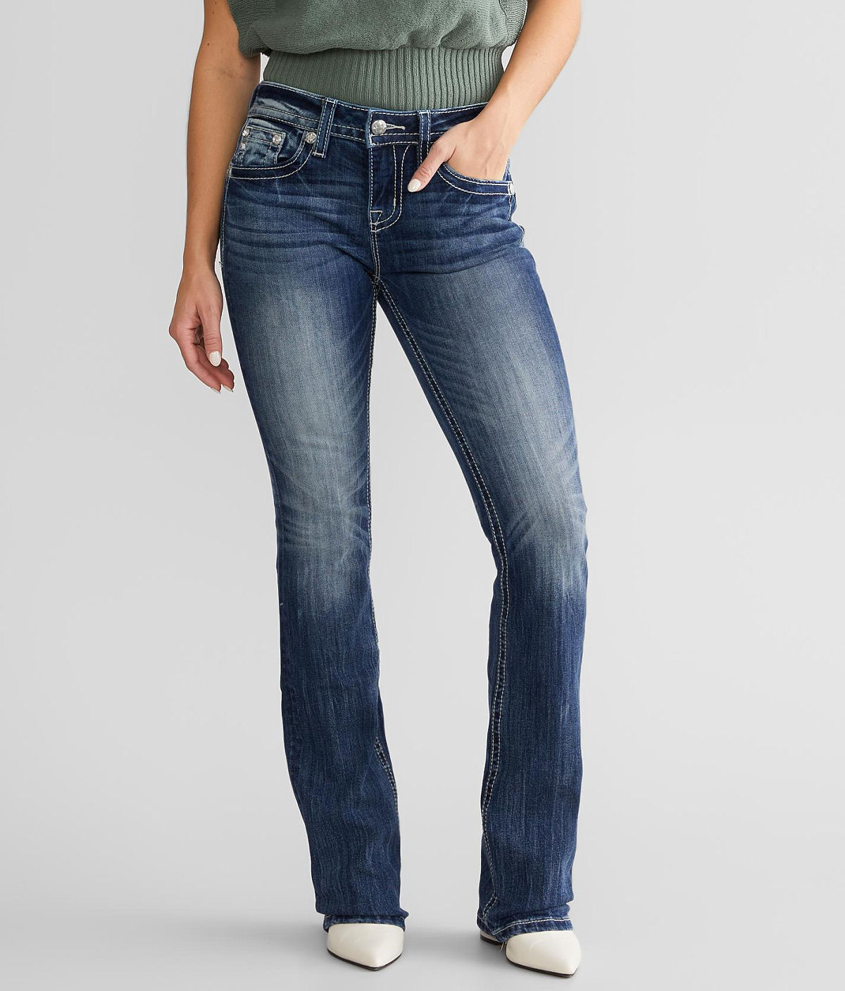 Miss Me Mid-Rise Boot Stretch Jean — M803 by Buckle