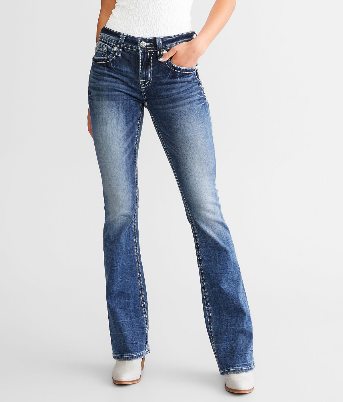 Miss Me Mid-Rise Boot Stretch Jean — M829 by Buckle