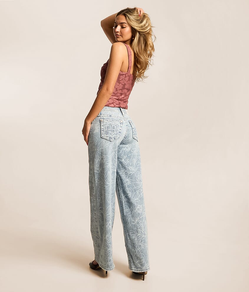 Mid-Rise Wide Leg Stretch Jean