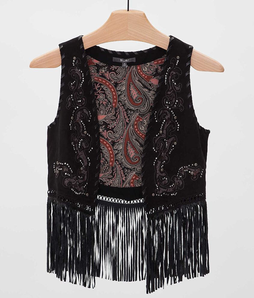 Miss Me Fringe Vest front view