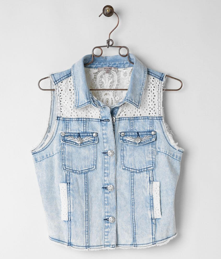 Miss Me Denim Vest front view