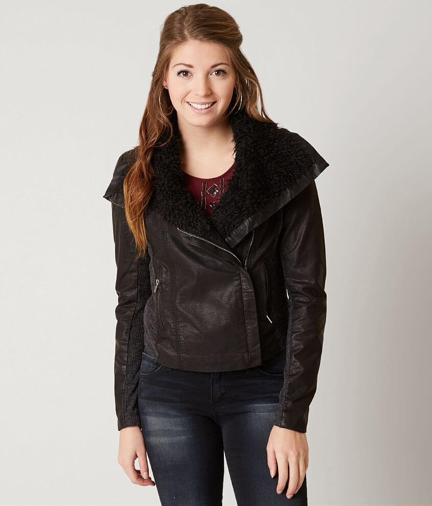Miss Me Faux Leather Jacket - Women's Coats/Jackets in Black | Buckle
