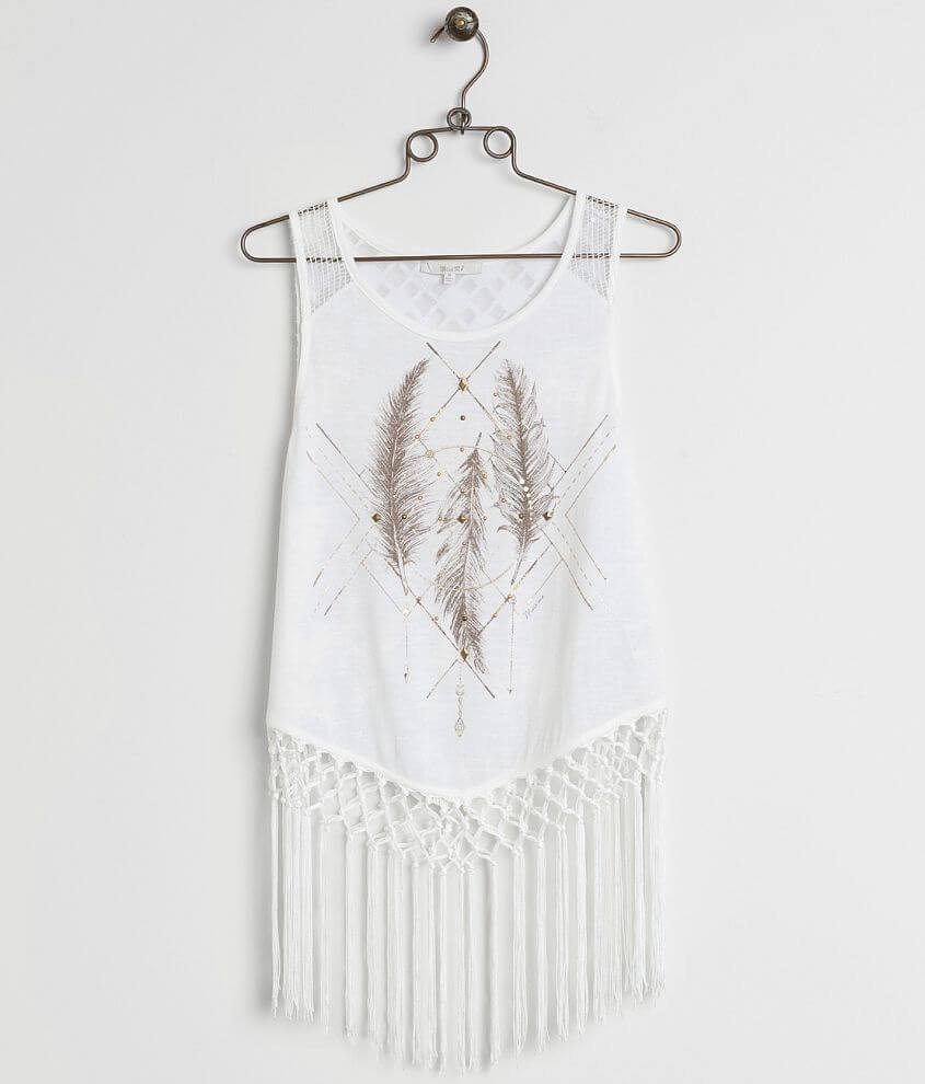 Miss Me Fringe Tank Top front view