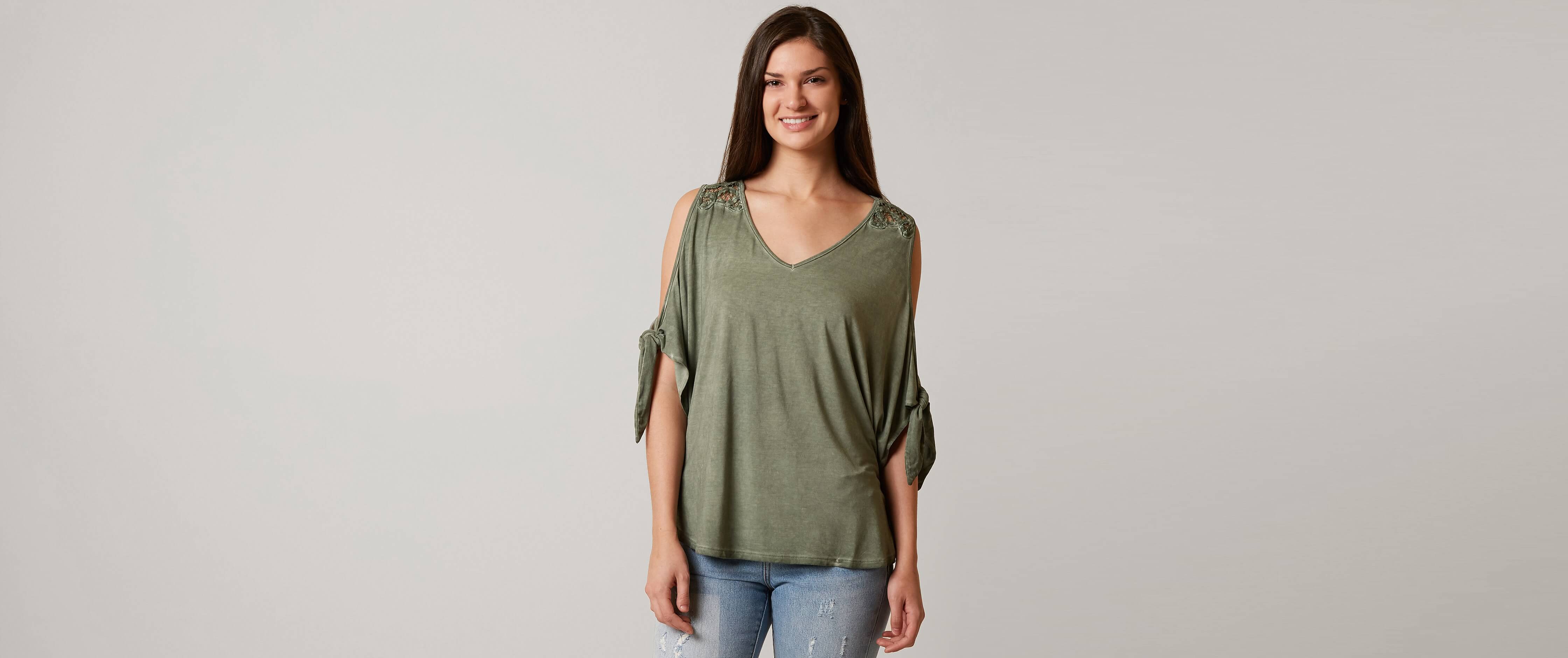 Image of Miss Me Cold Shoulder Top