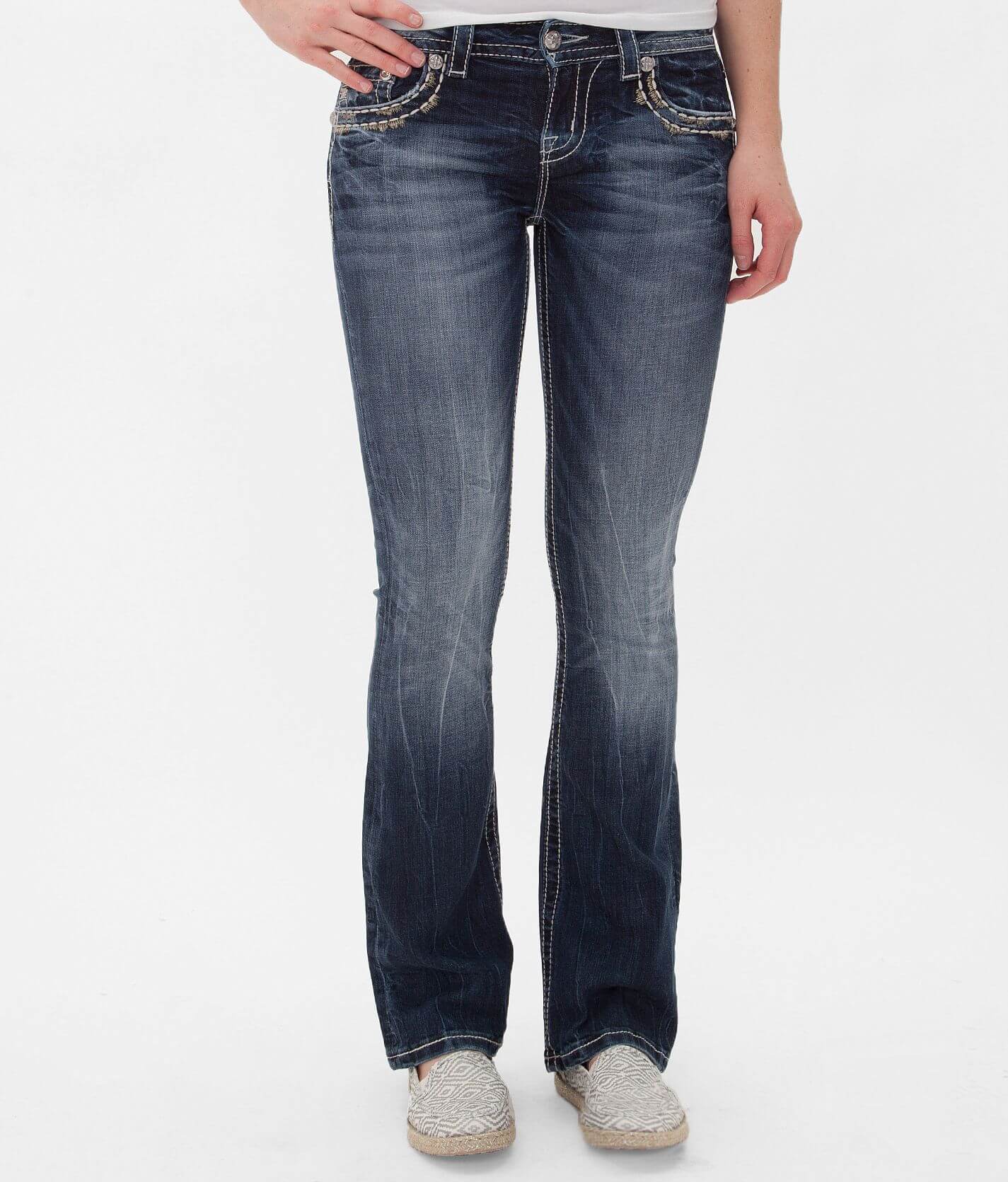 Jean Boot Cut Stretch Miss Me Glitz Boot - Taille 33 De Longueur, Basse Taille, Neuf Sans étiquette