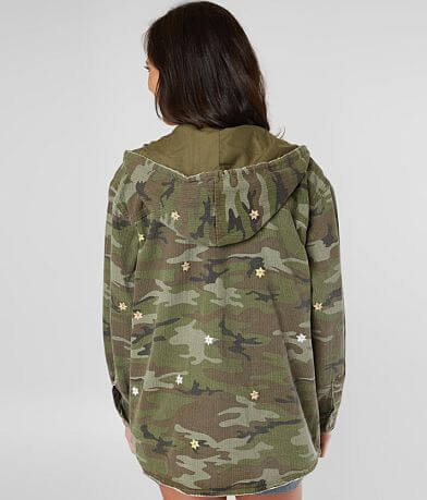 Miss Me Star Embroidered Camo Jacket BACK