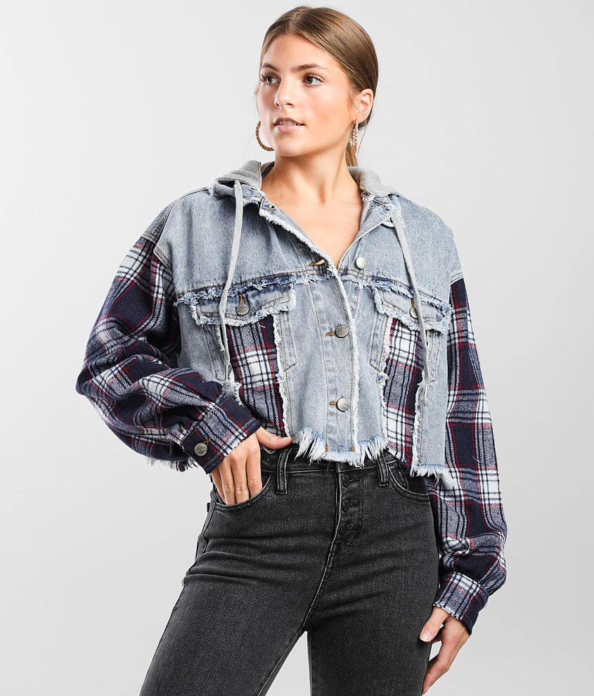 Jean jacket and flannel outfits best sale