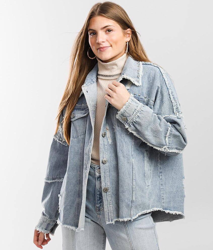 Miss Me Studded Denim Jacket - Women's Coats/Jackets in Denim | Buckle