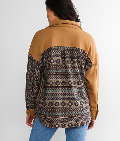 Miss Me Southwest Print Shacket BACK