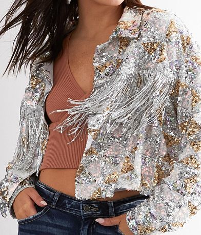 Miss Me Sequin Fringe Jacket MISC_DETAIL_1