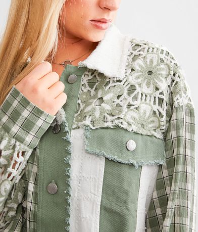 Miss Me Floral Pieced Denim Jacket MISC_DETAIL_1