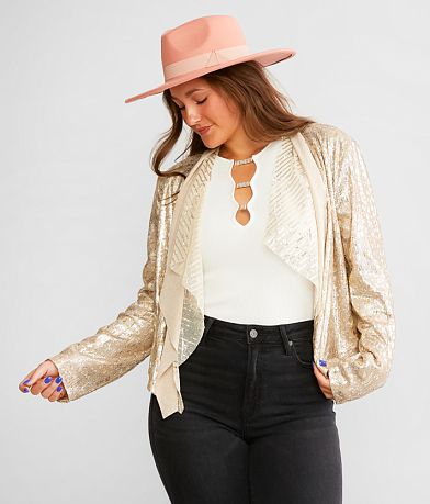 Miss Me Sequin Cropped Jacket FULL_LEFT_SIDE