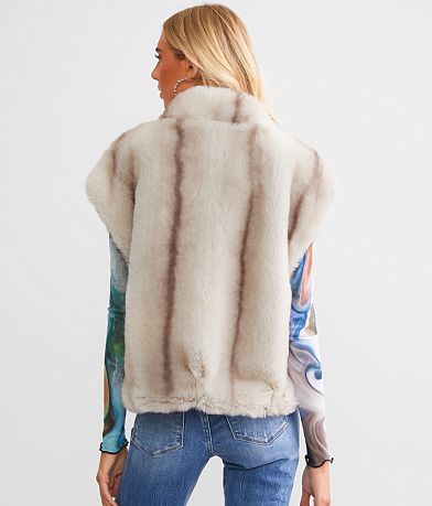 Miss Me Faux Fur Vest BACK