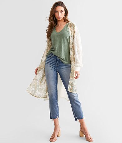 Miss Me Pieced Chiffon Kimono FULL_LEFT_SIDE