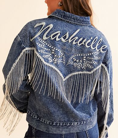 Miss Me Nashville Rhinestone Fringe Denim Jacket MISC_DETAIL_1