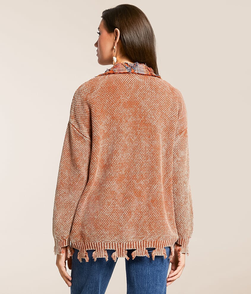Pieced Cardigan Sweater - thumbnail 3