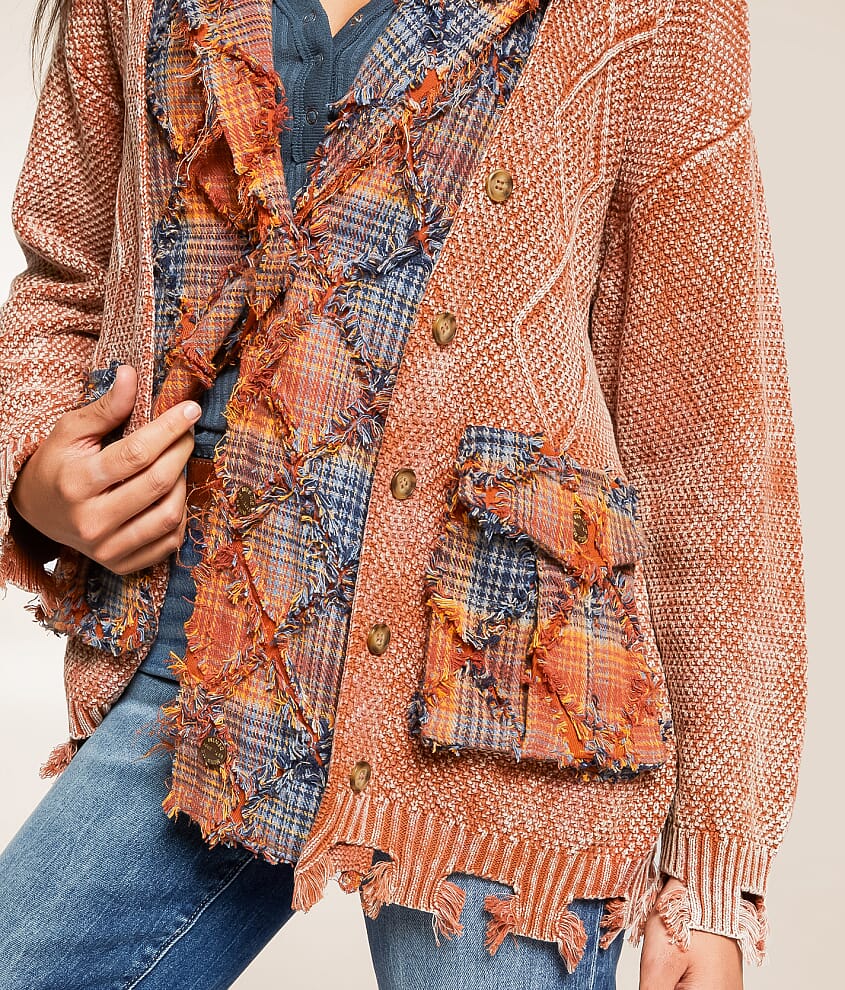 Pieced Cardigan Sweater - thumbnail 4
