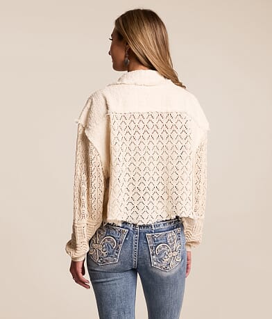 Pieced Crochet Cropped Jacket thumbnail 3