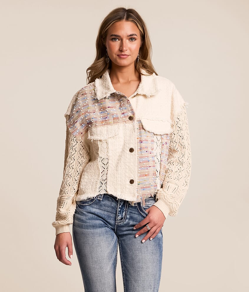Pieced Crochet Cropped Jacket - thumbnail 2