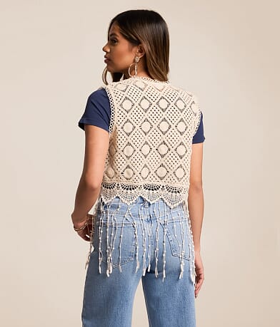 Crochet Fringe Vest thumbnail 3