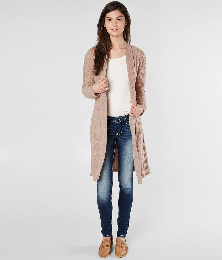 Image of Miss Me Ribbed Fleece Cardigan Sweater