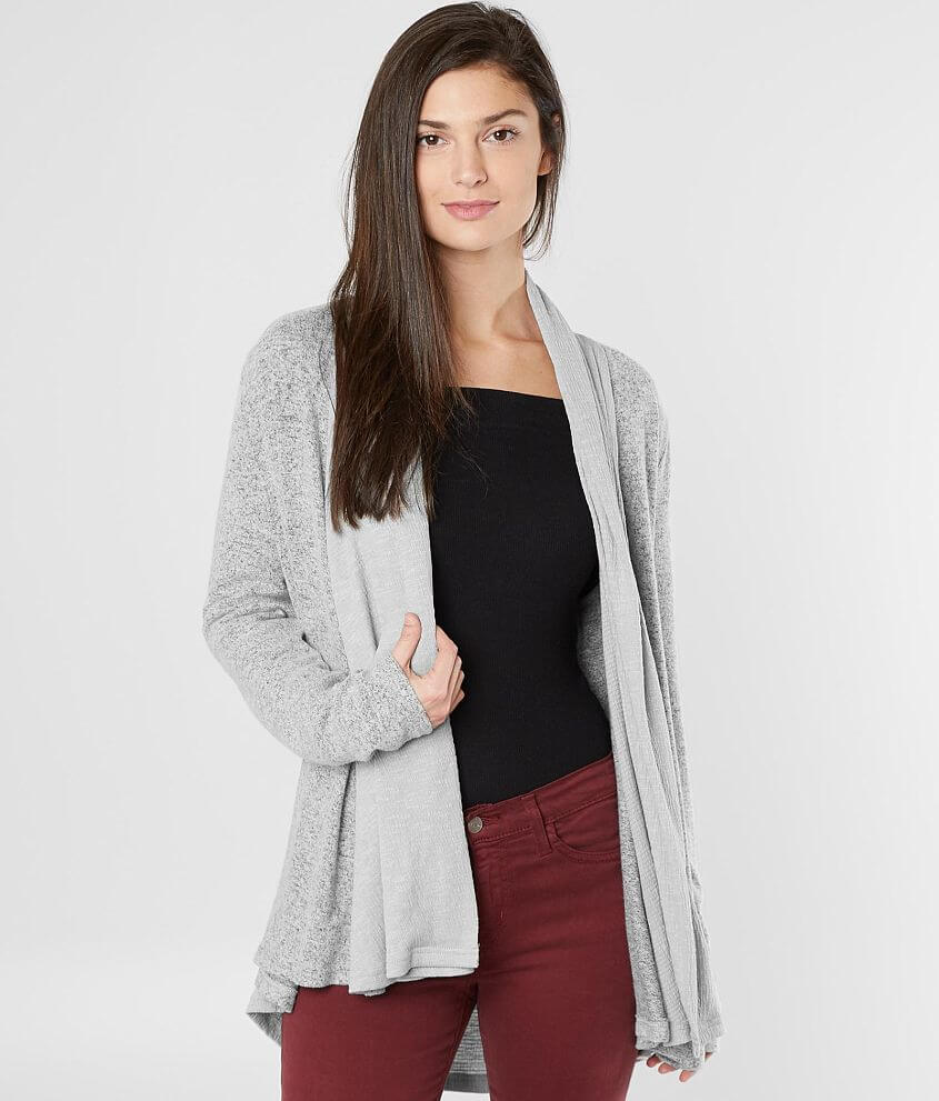 Miss Me Soft Pieced Cardigan - Women's Sweaters in Gray | Buckle