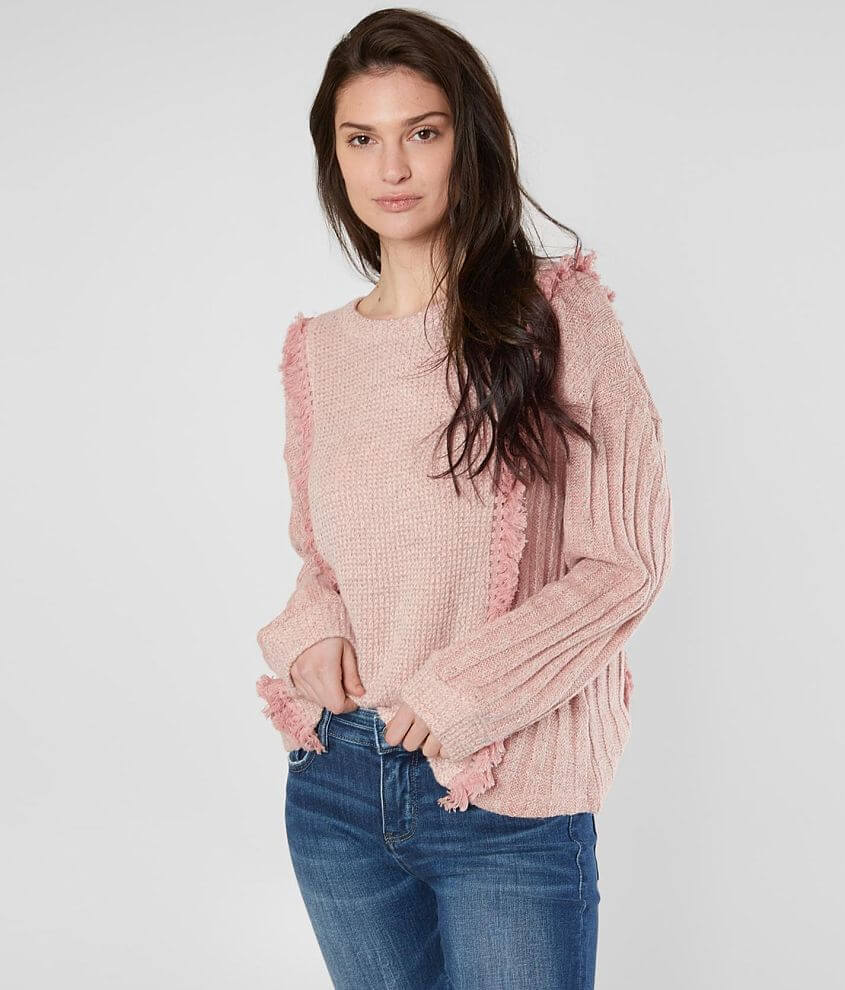 Miss Me Brushed Cable Knit Sweater front view