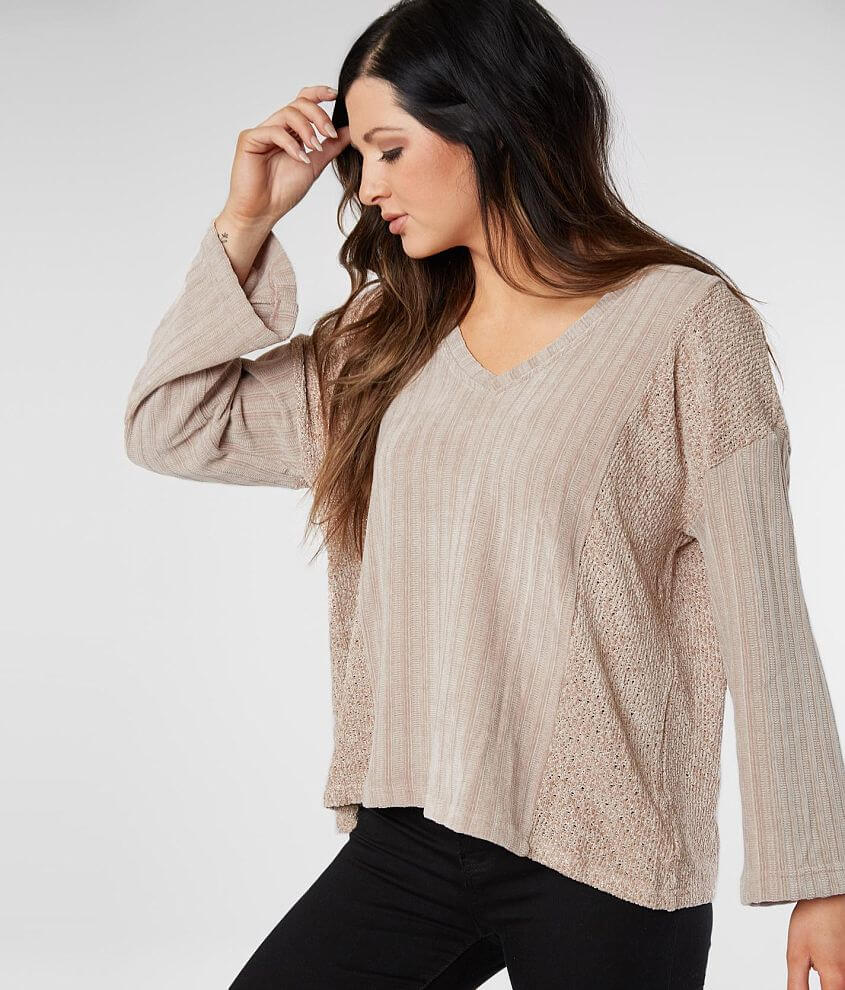 Miss Me Ribbed Chenille Sweater - Women's Sweaters in Taupe Beige | Buckle