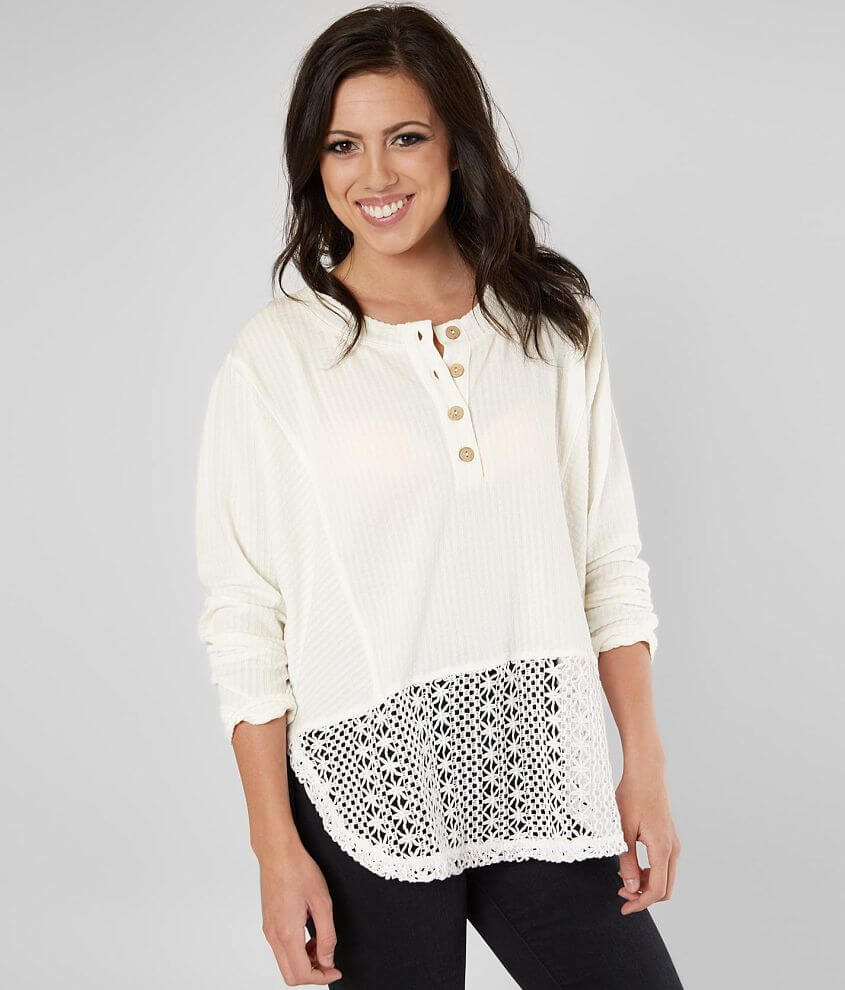 Image of Miss Me Ribbed Henley Top