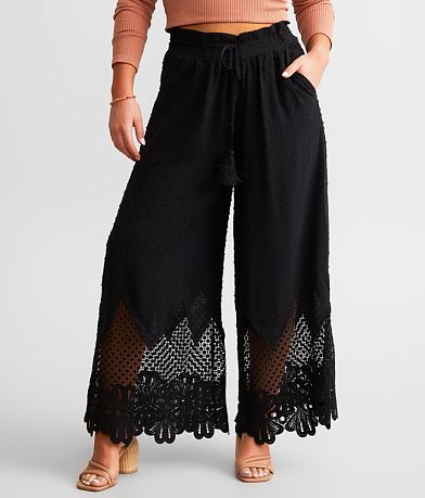 Miss Me Swiss Dot Wide Leg Pant front view
