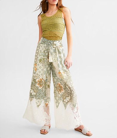 Miss Me Floral Crochet Beach Pant front view