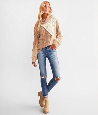 Miss Me Cable Knit Turtleneck Sweater MISC_DETAIL_2
