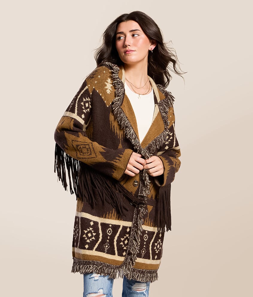 Western Fringe Cardigan Sweater
